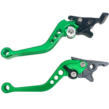 Motorcycle Brake Clutch Levers CNC Aluminum Adjustable Green 2PCS Universal Fit