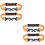4Pièces Dragonnes Ski Orange Nylon Résistantes 6