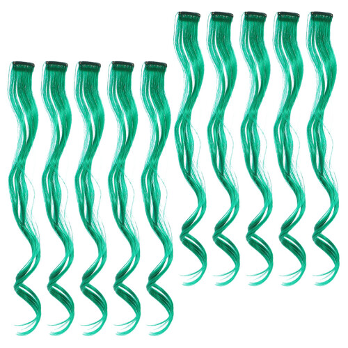 20Pièces Extensions Bouclées Vert Femme Accessoires Stylés 1
