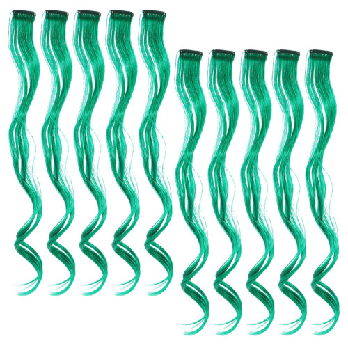 20Pièces Extensions Bouclées Vert Femme Accessoires Stylés 2