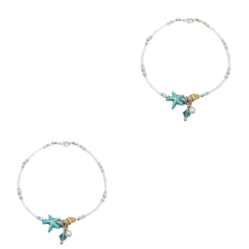 2Pièces Bracelet Argent Cadeau Plage Élégant 1