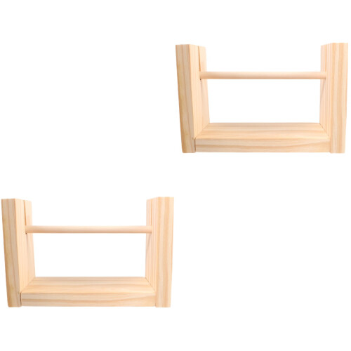 2Pcs Wooden Wool Spool Rack Light Brown Embroidery Thread Holder 2