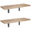 2Sets Wall Floating Shelves Solid Wood and Iron Storage Rack Khaki 7