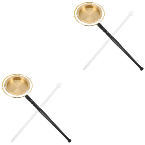 2Sets Durable Copper Yin Qing Buddhist Musical Instrument for Ceremony 2