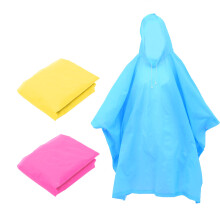 9Pcs Bright Color Raincoats Folding Design Outdoor Adults Rain Ponchos
