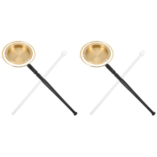 2Sets Durable Copper Yin Qing Buddhist Musical Instrument for Ceremony 1