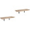 2Sets Wall Floating Shelves Solid Wood and Iron Storage Rack Khaki 6
