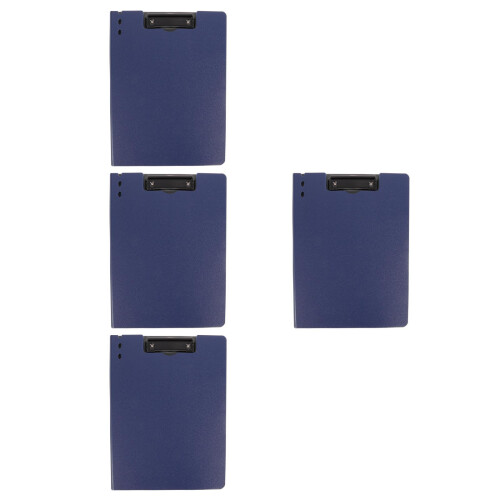 4Pcs Dark Blue Portable Clipboards for Office Students Writing Boards 1