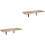 2Sets Wall Floating Shelves Solid Wood and Iron Storage Rack Khaki 5
