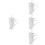 4Pcs Elegant White Ceramic Espresso Cups Multipurpose Coffee Mugs 8