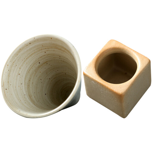4Sets White Ceramic Coffee Mugs Japanese Style for Home Office Use