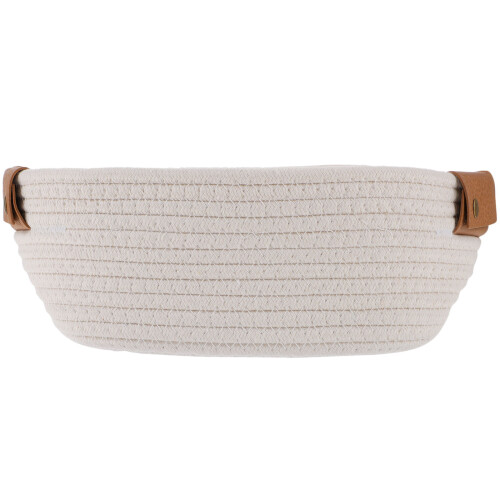 2Pcs Small White Woven Rope Baskets for Bathroom and Nursery Storage 1
