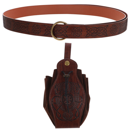 4Sets Viking Belt Pouch Medieval Renaissance Bag Rustic Brown