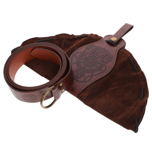 4Sets Viking Belt Pouch Medieval Renaissance Bag Rustic Brown 2