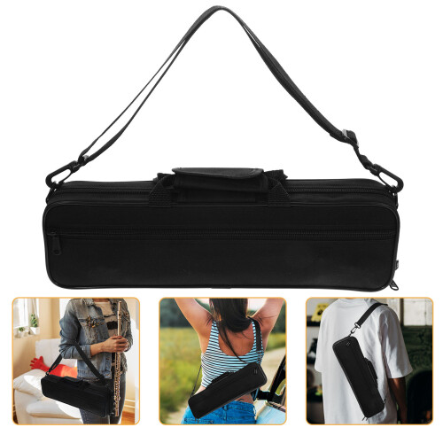 5Pcs Reliable Black Flute Pouches Oxford Cloth Protective Storage