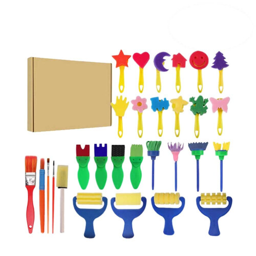 58Pièces Kit Peinture Éponge Pour Enfants Amusants