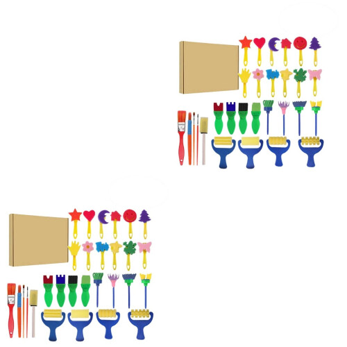 58Pièces Kit Peinture Éponge Pour Enfants Amusants 2