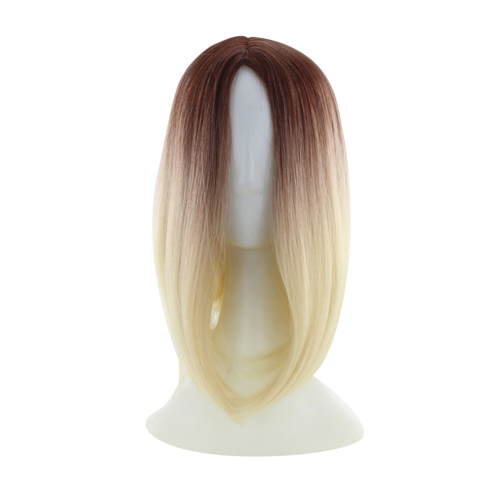Aboofan Unisex Golden 3Pcs Cosplay Bob Wigs Gradient Color Natural Synthetic Hair