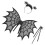 2Sets Durable Black Felt Halloween Wing Prop Set for Cosplay and Party 3