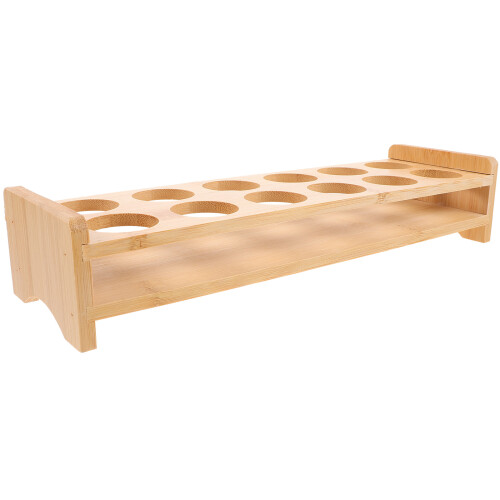 2Pcs Wooden Holder Organizer Light Brown for Home Bar 2
