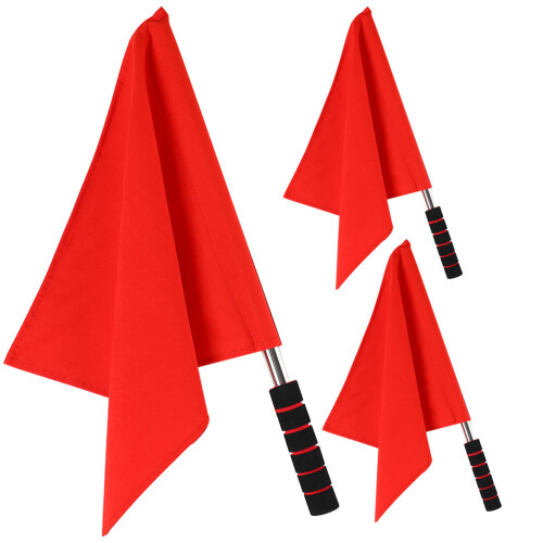 9Pcs Red Outdoor Signal Flags Lightweight Referee Flags 1