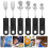 4Sets Portable Weighted Utensils for Disabled Elderly Black Spoon Fork 10