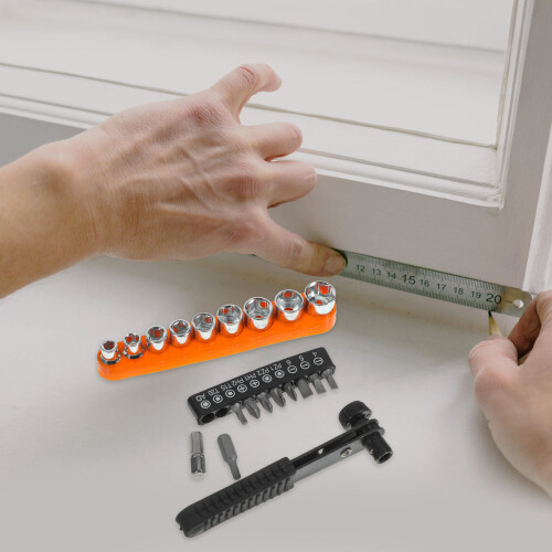1Set Compact Ratchet Socket Wrench Set Quick-Release Tool Kit for Home 2