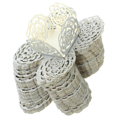 300Pcs Silver Hollow Paper Candy Cups Chocolate Wrappers for Packaging 2