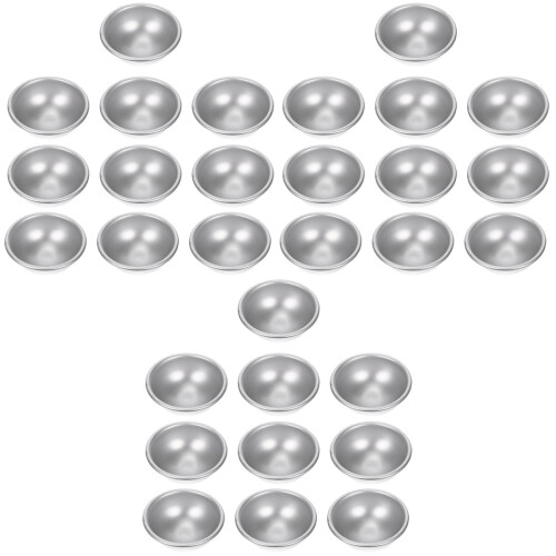 30Pcs Semi-Spherical Bath Bomb Molds Silver Aluminium Alloy Safe Use 2