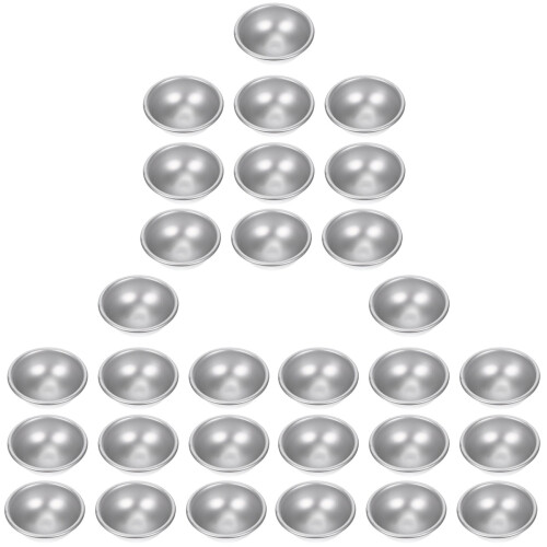 30Pcs Semi-Spherical Bath Bomb Molds Silver Aluminium Alloy Safe Use 1