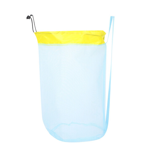 2Pcs Mesh Design Kids Beach Bag Sky-Blue Drawstring Pouch 1