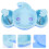 4Pcs Infant Dinnerware Sky-Blue Large Capacity Bowl with Fork Spoon 8