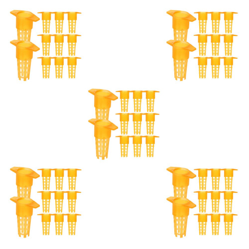 500Pcs Yellow Plastic Bee Cage Protector Lightweight Beekeeping Tool 1
