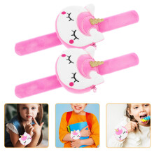 6Stk Weiß Einhorn Snap Bracelets Kinder Slap Wristbands Sport