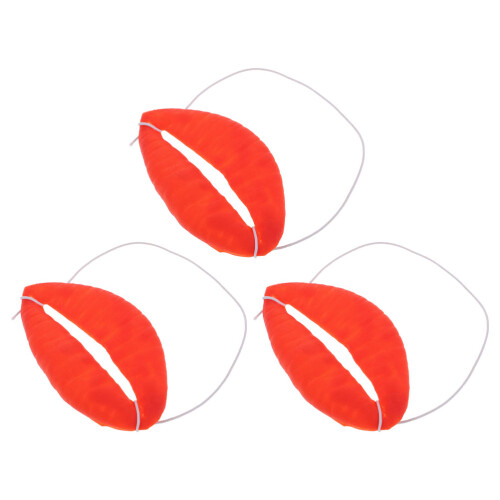 15Pcs Red Latex Funny Tricky Lips Cosplay Performance Props