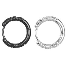 3Pairs Cool Iron Loop Earrings Punk Style Round Decoration for Men