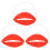15Pcs Red Latex Funny Tricky Lips Cosplay Performance Props 3