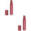 2Pcs Red Makeup Brushes Soft Dense Foundation Cosmetic Brush Set 8