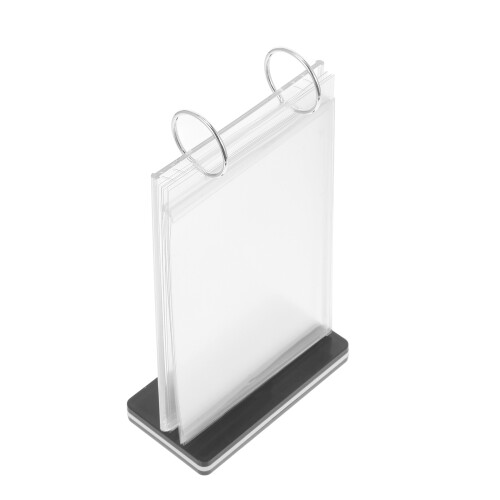 2Pcs Clear Sign Holder Stands for Menu Display PVC and Iron