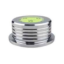 Turntable Record Weight with Bubble Level for Vibration Reduction and Sound Clarity, Silver 10.5oz