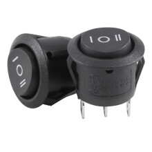 2 x AC 6A/250V 10A/125V 3 Pin SPDT /OFF/ 3 Position Round Boat Rocker