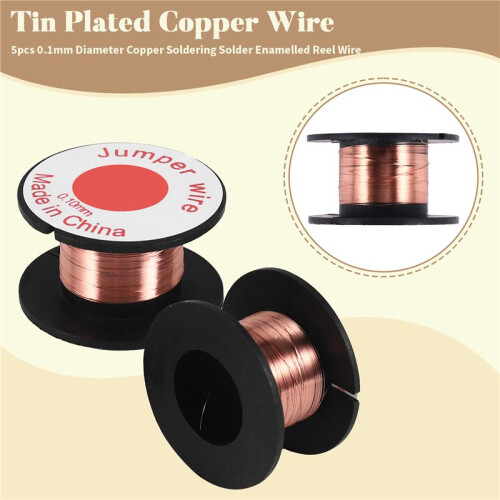 5 Pcs 0.1Mm Diameter Copper Soldering Solder Enamelled Reel Wire 1