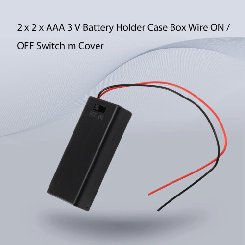 2 x 2 x AAA 3 V Battery Holder Case Box Wire  / OFF  m Cover 2