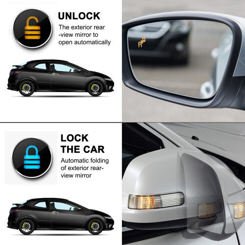 Universal Auto Fold/Unfold Side Rear View Mirror Folding Closer System Modules for All Car 1