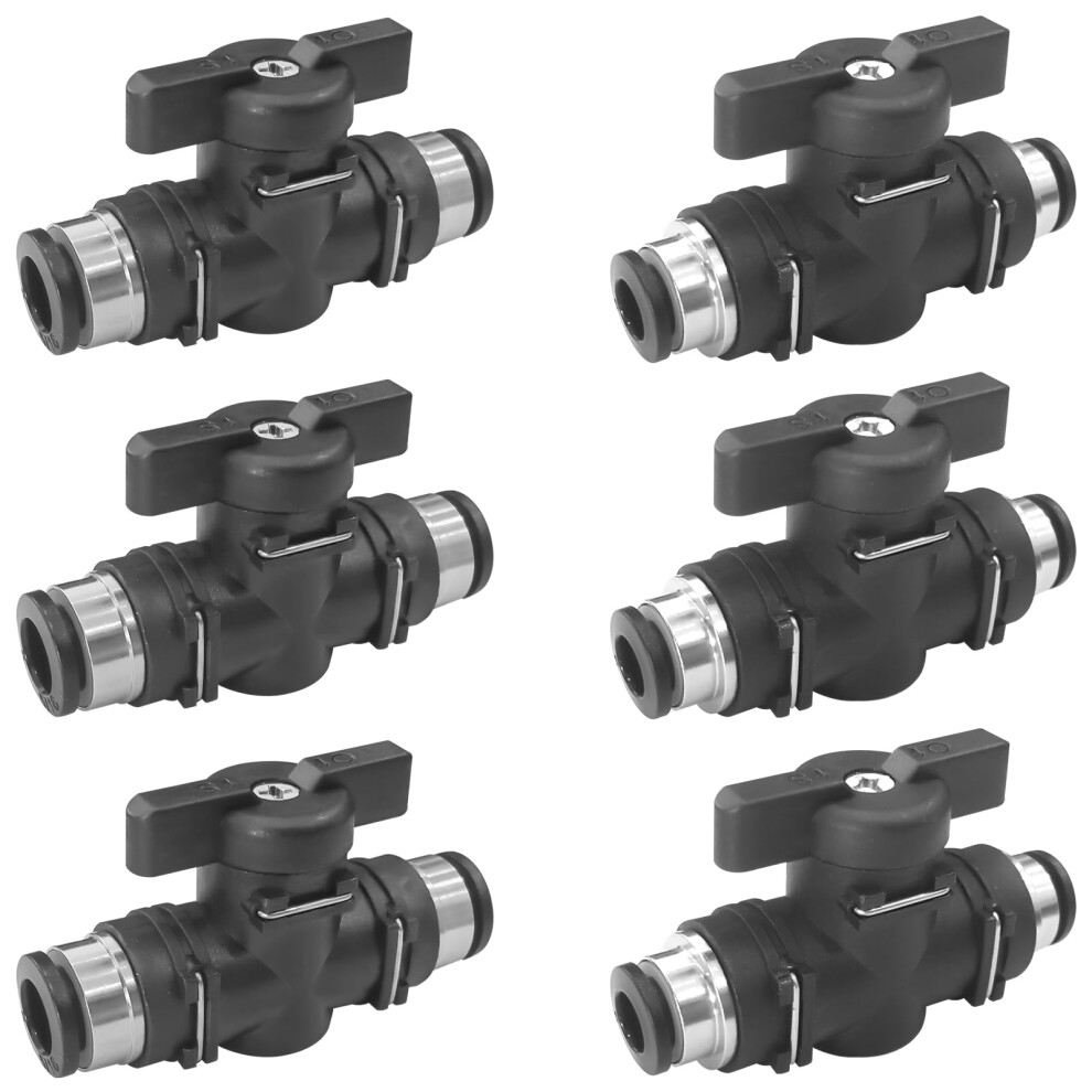 Pneumatic Ball Valve Air Flow Control With Quick Pushin Connect 8Mm 6Mm Leakproof 6Pcs 9771547261070