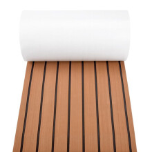 6MM Selbst Klebendes EVA Schaum Teak Blatt Marine Boot Yacht Synthetischer Terrassendielen Schaum Boden Matte Boden Belag 240X45Cm