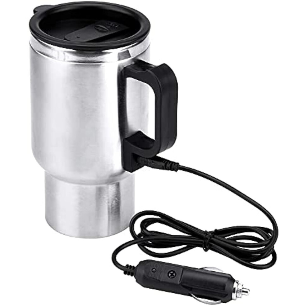 12V Stainless Steel Car Electric Kettle 450Ml Fast Boil With Cigarette Lighter Plug For Travel 9169991286570