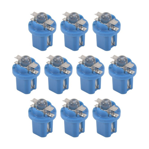 10 Pezzi LED Bulb Meter Dash B8-5D T5 Lampada con Supporto Blu Tuning Auto Car Light