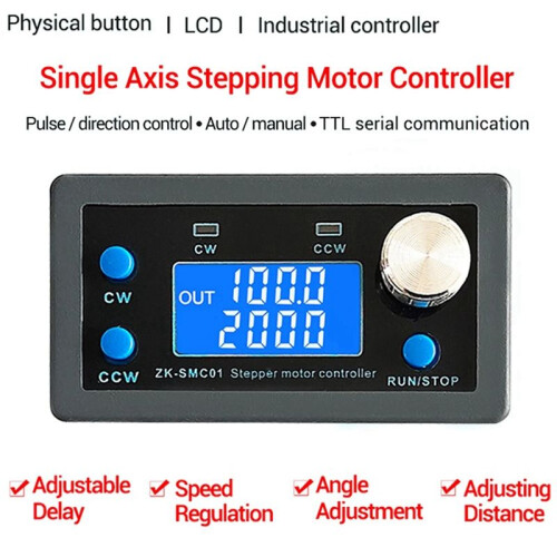 ZK-SMC01 Stepper Motor Driver and Controller  5-30V Reverse Pulse Speed Control Board Programmable PLC Serial 1