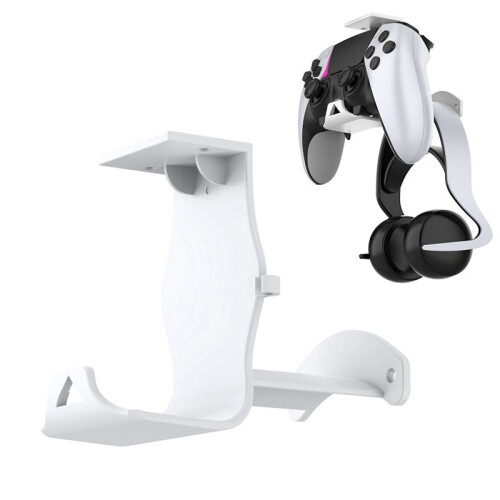 Wall Mounted Stand Bracket for PS5/PS4// Controller Headset Table Bottom Storage Bracket White 1